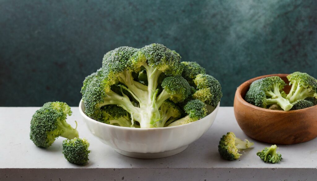 Le brocoli nature dans deux pots, le légume sans lactose et sans gluten