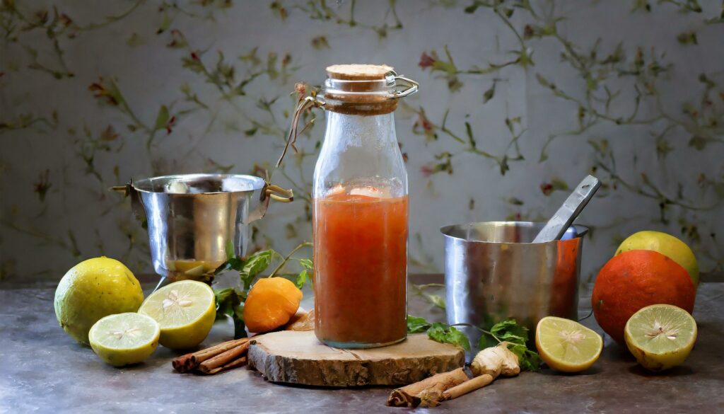 Préparation d'une boisson aromatisée maison pour un buffet sucré salé